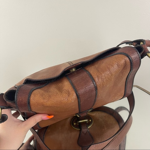 FOSSIL Vintage Reissue Dual Tone Brown Leather Flap Crossbody Messenger Bag - Picture 11 of 16